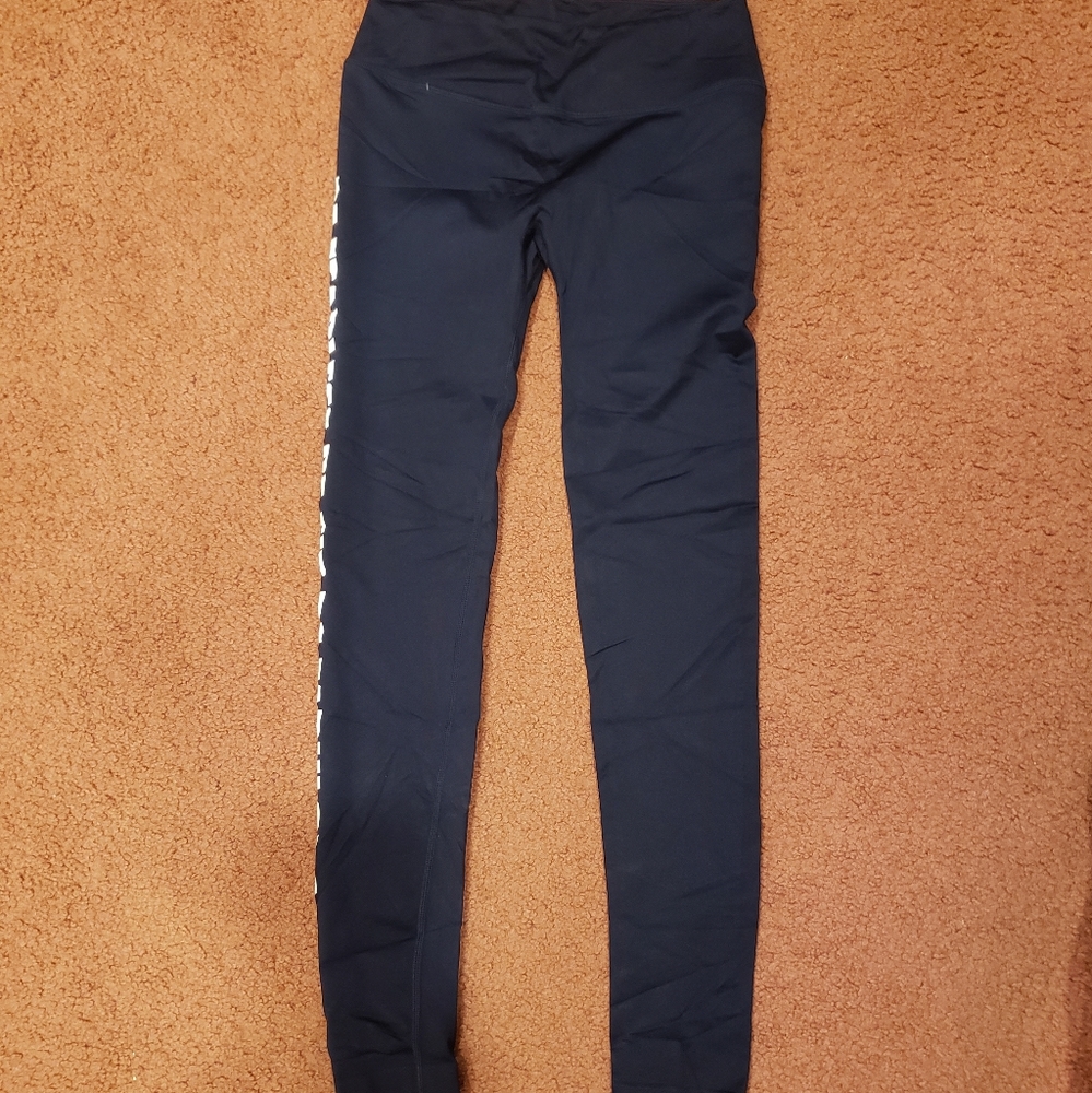 Blue Leggings.. BE FEARLESS BE FIT BE FABULOUS...size small